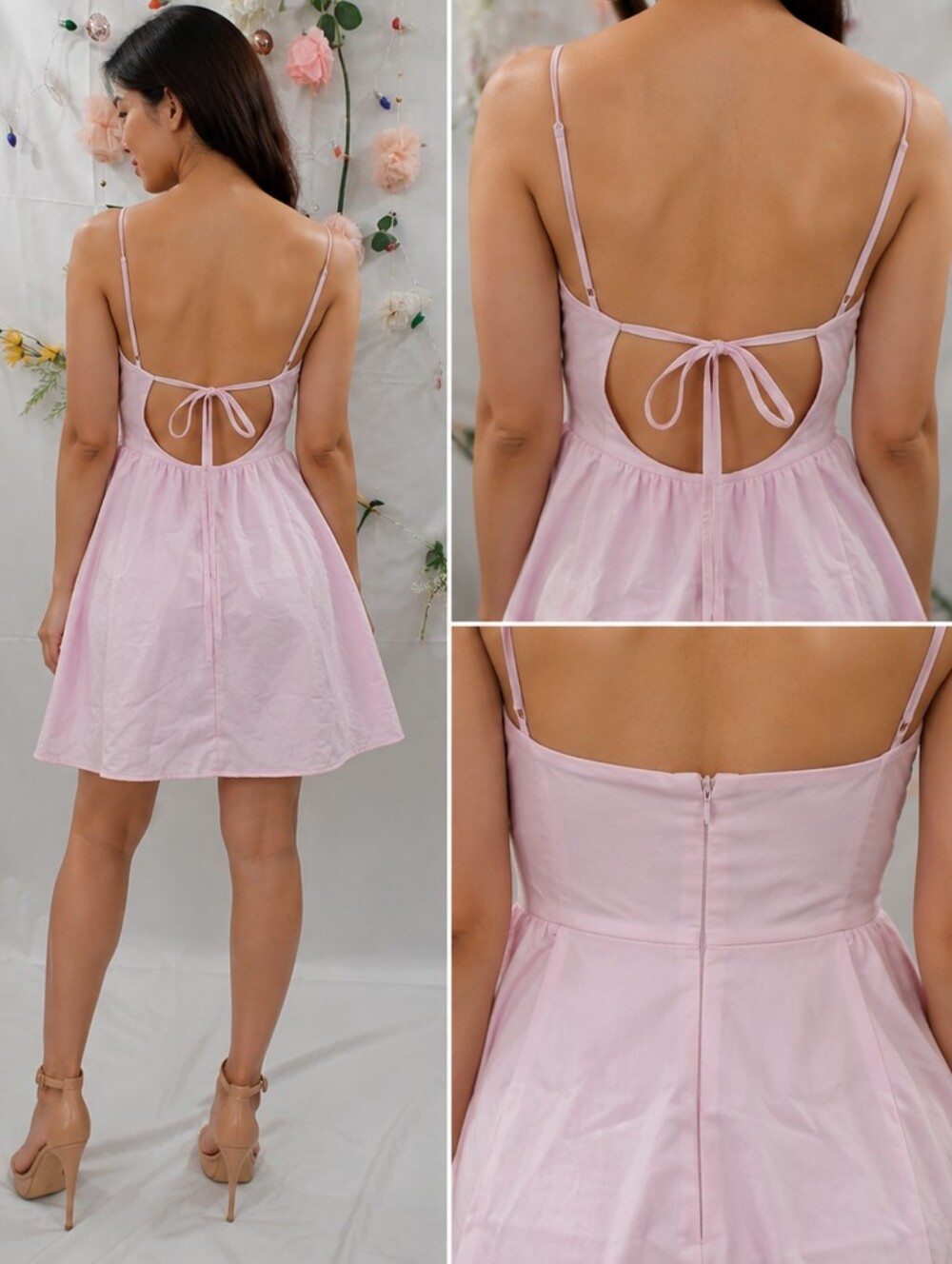 wild fable Light Pink Mini Dress with Lace Accents - Picture 2 of 3